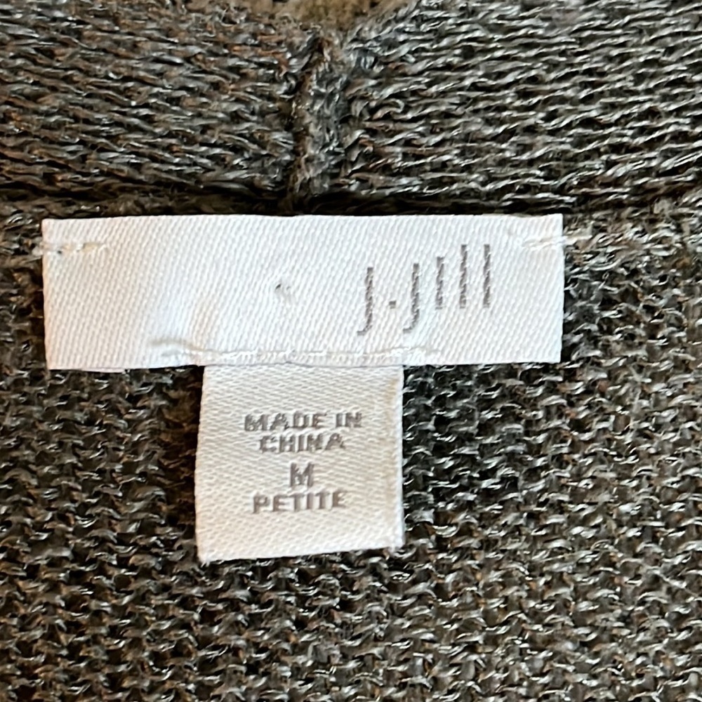 J.Jill linen blend longline lightweight front pockets split hems cardigan - Picture 9 of 16